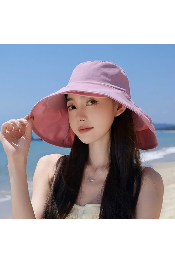Wide Brim Sun Hat With Detachable Scarf Summer UPF 50+ Beach Hat For Outdoor Travel Gardening And Fashion Style Womens Water Hats