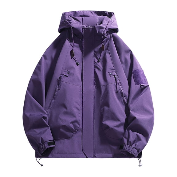 TIANZEN Windproof Solid Color Casual Jacket Outdoor Sports Hiking Raincoat Lightweight Breathable Hooded Rain Jacket For Daily Use Lightweight Mens Jacket All Wool Coat Raincoat Men