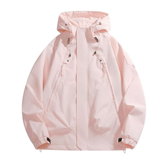TIANZEN Windproof Solid Color Casual Jacket Outdoor Sports Hiking Raincoat Lightweight Breathable Hooded Rain Jacket For Daily Use Lightweight Mens Jacket All Wool Coat Raincoat Men
