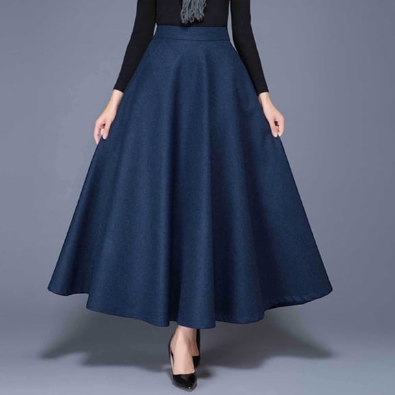 TIANZEN Winter Autumn Blend Midi Skirt With Elegant Flared Hem Versatile A Line Outfit For Casual Party Wear Skirt Patterns for Sewing Women plus Size Skirts for Women 2x
