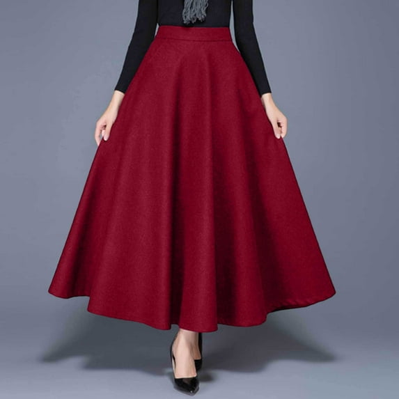 TIANZEN Winter Autumn Blend Midi Skirt With Elegant Flared Hem Versatile A Line Outfit For Casual Party Wear Winter Skirt Scrub Skirt