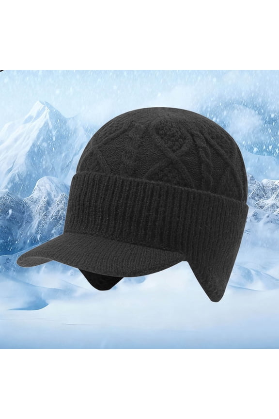 Winter Knitted Hat With Ear Thermal Trapper Cap For Cold Weather Outdoor Activities Rabbit Ears