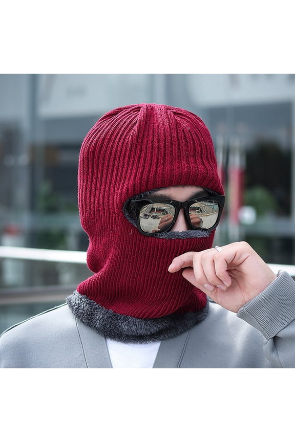 Winter Ski For Men And Women Winter Knitted Full Face 1 Hole Ski Mens Outdoor Winter Hats