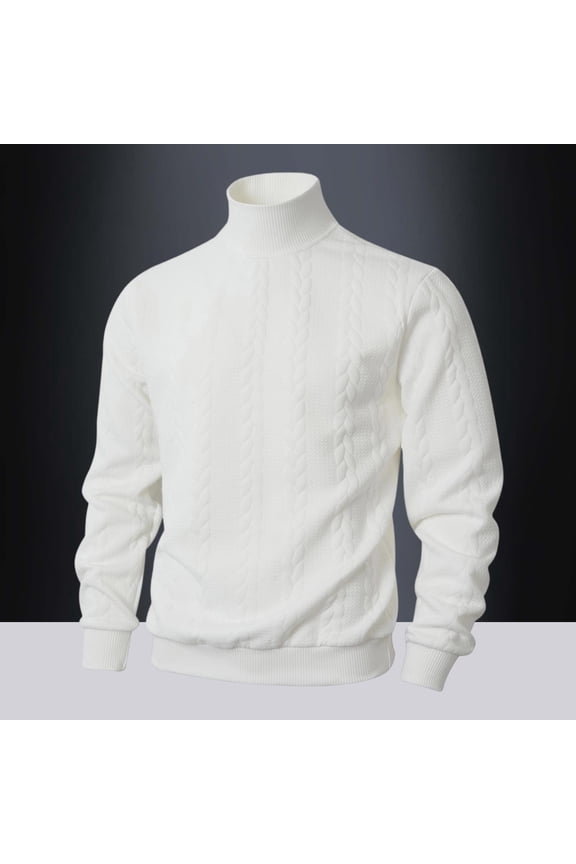 Winter Sweater Coat Warm Knit Turtleneck Pullover Casual Solid Color Jacquard Pattern Daily Outwear Top Men Wool Blend Coats Petty Coats Men Ceramic Coating for Cars