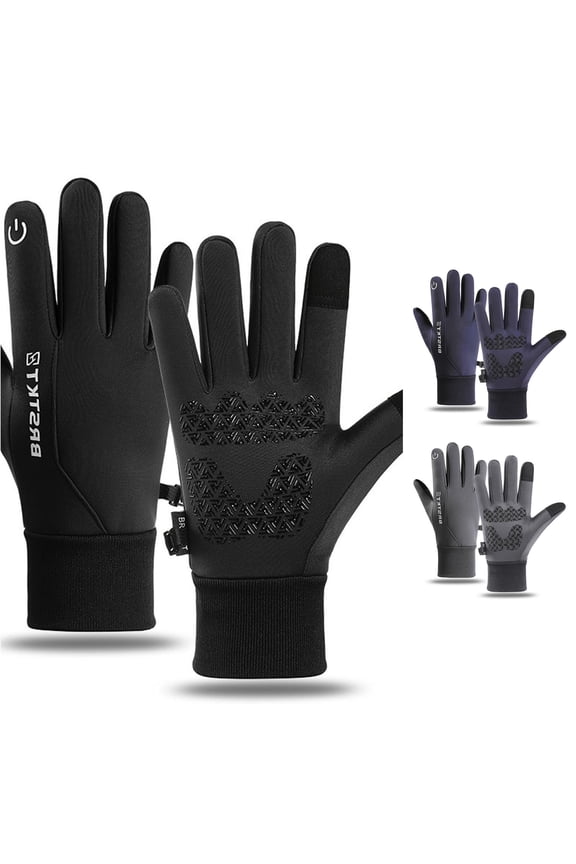 Winter Thermal Cycling Adjustable Snap Closure Windproof Cold Weather Lined Full Finger Touchscreen Grip For Outdoor Sports Activities Women Mittens