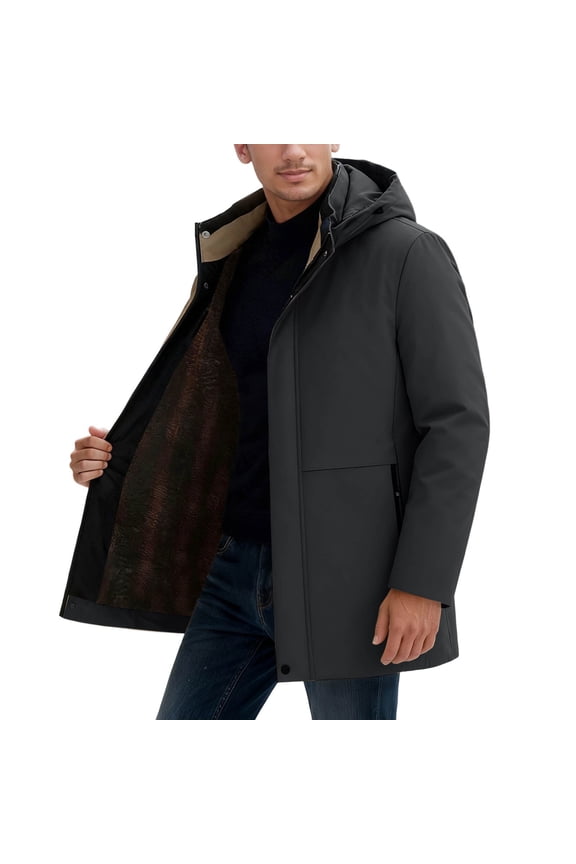Winter Thick Warm Hooded Jacket Loose Fit Coat For Cold Weather Insulated Outdoor Overcoat With Thermal Casual And Stylish Design For plus Size Winter Coats for Men Coat for Men