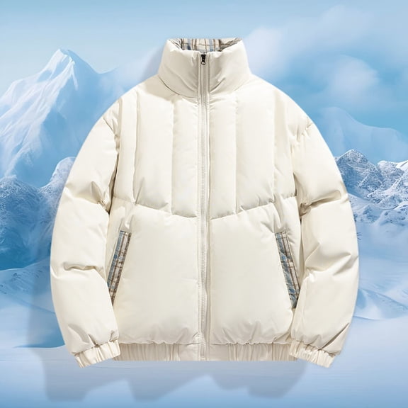 TIANZEN Winter Warm Unisex Stand Collar Jacket Outerwear Cozy Thermal Insulated Coat For And Mens Winter Clothes for Men