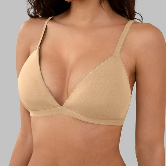 TIANZEN Wireless Triangle Bralette Unlined Seamless Bras No Underwire Comfortable Unpadded Everyday Bra Padded Bras for Women Sports Bras for Women Non Removable Pads Woman Bras