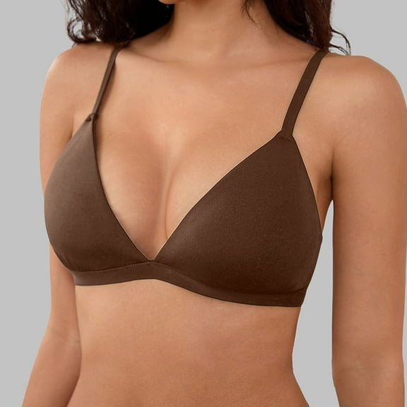 TIANZEN Wireless Triangle Bralette Unlined Seamless Bras No Underwire Comfortable Unpadded Everyday Bra Padded Bras for Women Sports Bras for Women Non Removable Pads Woman Bras
