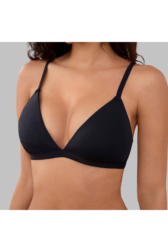 Wireless Triangle Bralette Unlined Seamless Bras No Underwire Comfortable Unpadded Everyday Bra Padded Bras for Women Sports Bras for Women Non Removable Pads Woman Bras