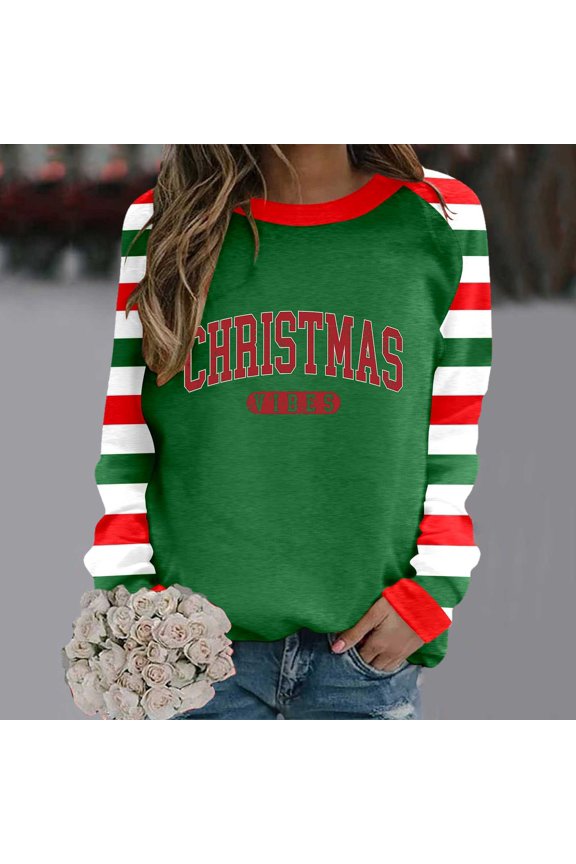 With LED Funny Shirt Print Knitted Women's Casual O Neck Long Sleeve Light Sweat Shirts Women