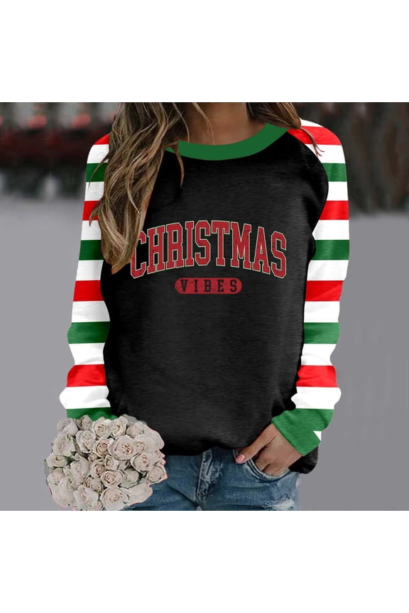 With LED Funny Shirt Print Knitted Women's Casual O Neck Long Sleeve Light Sweat Shirts Women