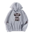 thumbnail image 1 of TIANZEN Women Adult Long Sleeve Cute Cattle Graphic Printed Hoodie Pullover Sweatshirts Sweatshirts Top Knitted Sweater Jackets, 1 of 4