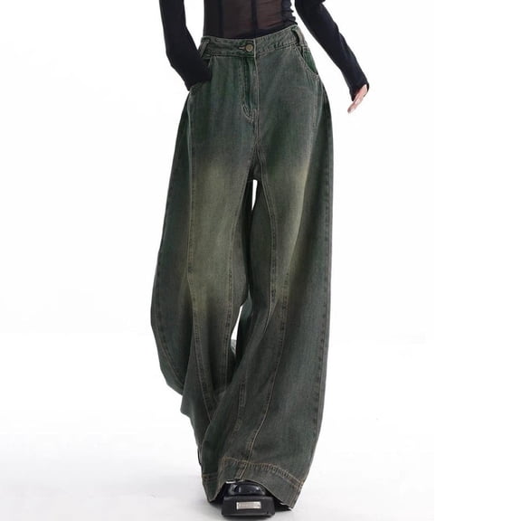 TIANZEN Women Baggy Jeans With High Waist Straight Wide Leg Denim Trousers Jeans 90s Jean Pants for Women High Waist Womens Jean Rompers And Jumpsuits Pants 20w Womens Pants