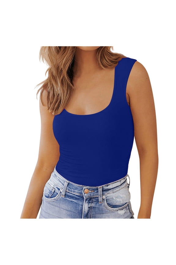 Women Basic Slim Fit Summer Tops Cute Sleeveless Shirts T Shirts Spandex Women Tops Women's Athletic Tops