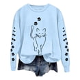 thumbnail image 1 of TIANZEN Women Casual Cute Cat Graphic Printed Long Sleeve Loose Sweatshirts Pullover Sweatshirts Blouse Crop Sweater, 1 of 5