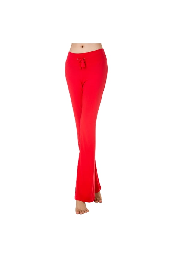 Women Casual Long Pant Tights Strap Belt High Waist Solid Flared Trousers Long Linen Pants Women Elastic Pants for Women Casual