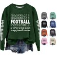 thumbnail image 1 of TIANZEN Women Casual Long Sleeve Lightweight Crewneck Sweatshirts Football Graphic Printed Pullover Sweatshirts Blouse Top Hooded Zip up Jacket Women, 1 of 4