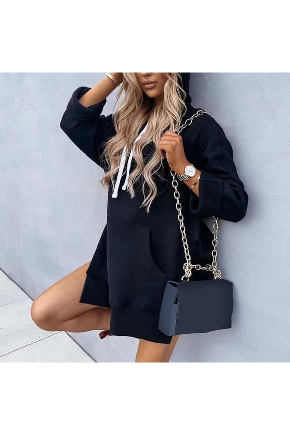 Women Casual Loose Long Tops Sleeve Sleeve Hooded Sweatshirt Womens over Sized Hoodie Snap Front Hoodie