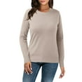 thumbnail image 1 of TIANZEN Women Casual Solid Color Bottoming Shirt Slim High Collar Knitted Long Sleeved Top Womens Long Sleeve Thermal Tops Pack Lightweight Thermal Underwear Men, 1 of 5