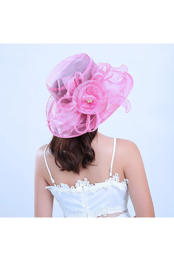 Women Fascinator Lady Tea Party Wedding Bridal Flower Hat Visor Womens