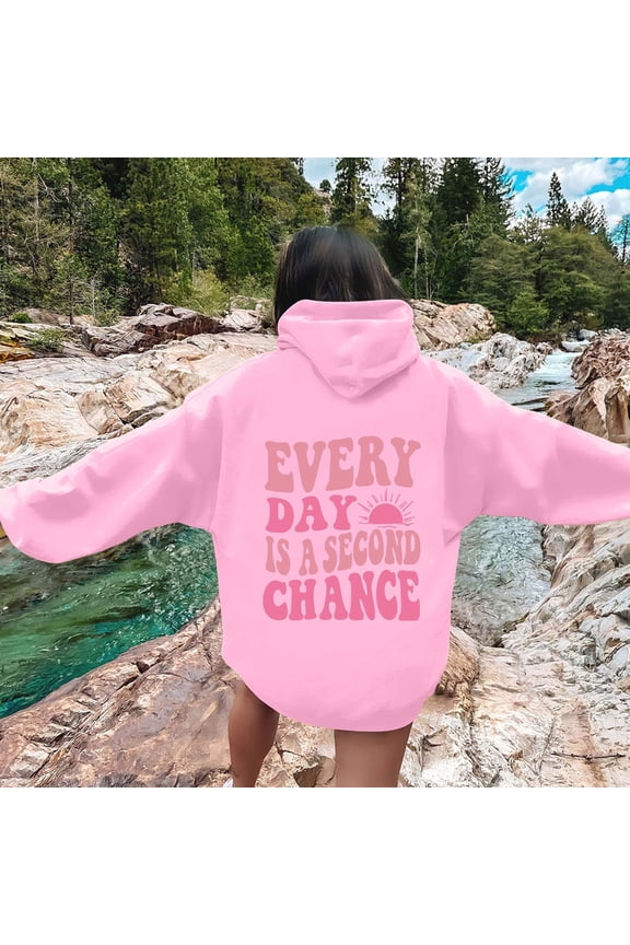 Women Fashion Letter Print Hooded Long Sleeve Casual Hoodie Sports Hoodie Hoodie with Strings
