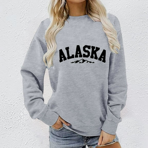 TIANZEN Women Fashion Letter Print Sweatshirt Long Sleeve Casual Round Neck Sweatshirt Hooded Zip up Sweatshirts Sweatshirt Hoodies Women Dressing Jacket Women