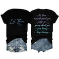 thumbnail image 1 of TIANZEN Women Let Them Letter Print Round Neck Short Sleeve T Shirt Top Women's Shirts Summer Womens Tees Short Sleeve Women Long Sleeve Tee Shirt, 1 of 2