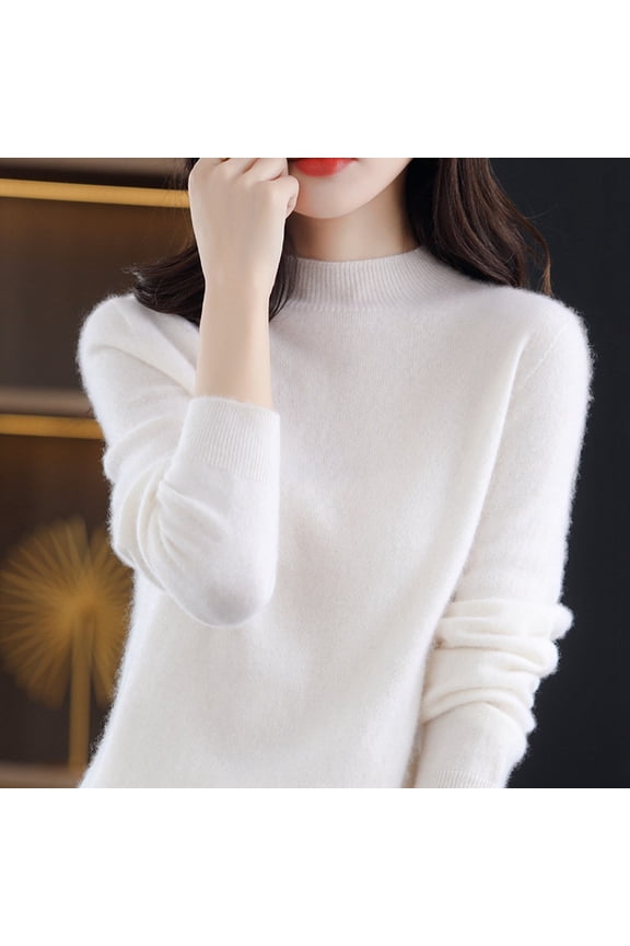 Women Pure Long Sleeve Crew Neck Soft Warm Pullover Knit Fall Winter Thermal Top Women Cold Weather plus Size Thermal Underwear for Women Boys Thermal Set