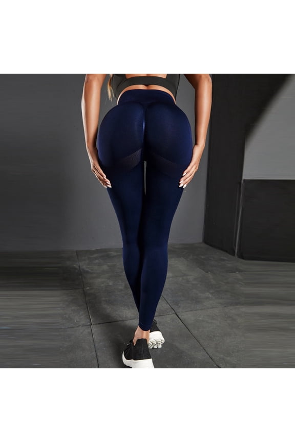 Women Solid Color Seamless Knit Peach Gym Pants High Waist Belly Tight Gym Pants Stretch Yoga Pants Soft Loose Yoga Pants for Women Hard Tail Yoga Pants