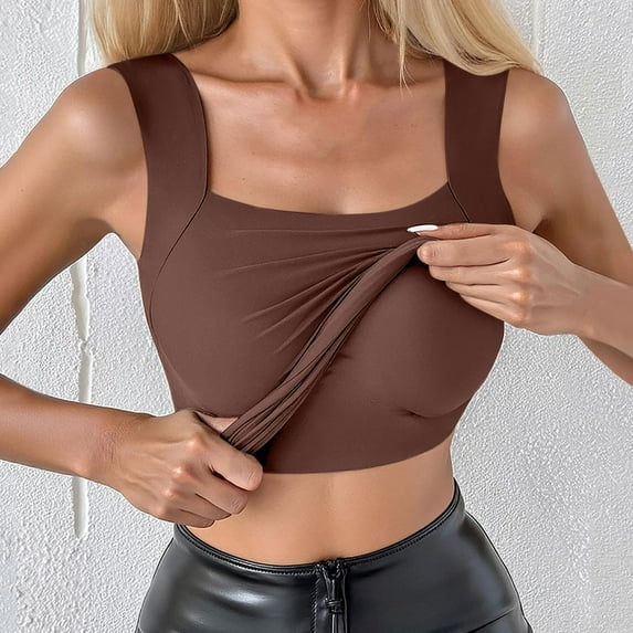 TIANZEN Women's Body Shaping Vest Seamless Square Neck Compression Top Body Shaping Vest Bod Suit Quilted Bodysuit Summer Waist Trainer That Covers Whole Abdomen