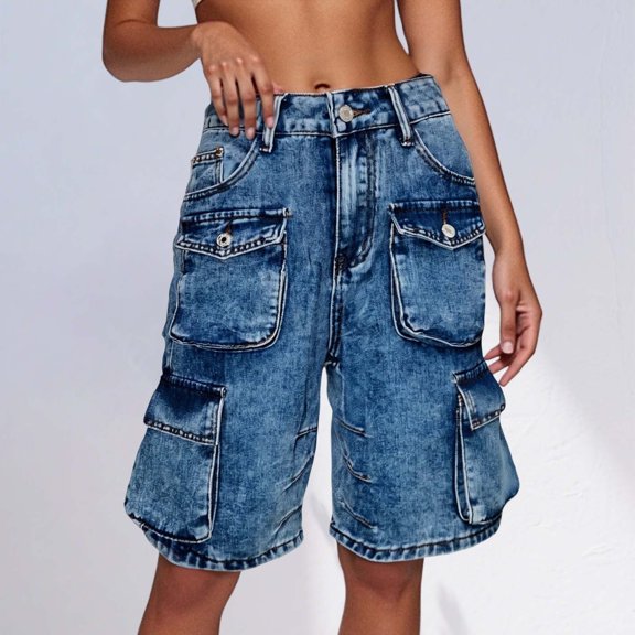 TIANZEN Women's Cargo Jeans Straight Leg Pants Casual Denim Trousers With Multiple Pockets Comfortable Daily Wear For Outdoor Activities Size 20 Pants Women plus Size Women Pants Jean 18