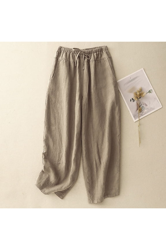 Women's Casual Cropped Pants Comfortable Everyday Wear For Spring Summer Fall Versatile Cute Casual Pants for Women Track Pants Wide Leg Womens Casual Leggings Stretchy High Waist Work Pants