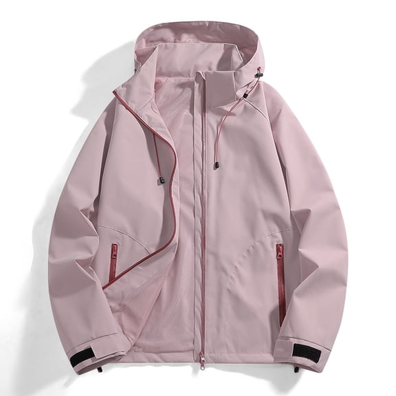 TIANZEN Women's Casual Jackets Outdoor Windbreaker Hooded Jacket Couples Hiking Coat For Everyday Wear Womens Utility Jackets Woman plus Jackets