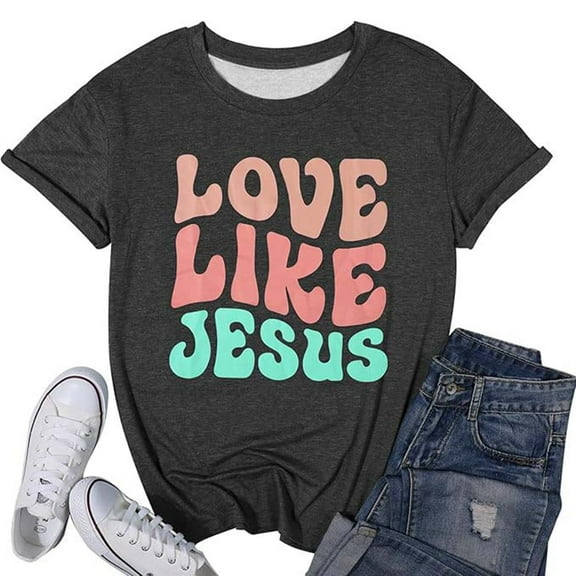 TIANZEN Women's Casual Letter Graphic Round Neck Short Sleeve T Shirt Top Top Women Summer Tee Shirts Girls Pack