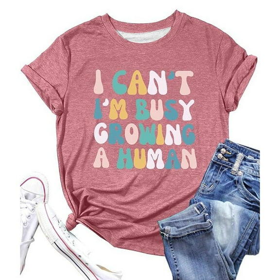 TIANZEN Women's Casual Letter Printing Crew Neck Short Sleeve T Shirt Top Rainbow Stripe Shirt T Shirts Tops for Women Dark Shirt