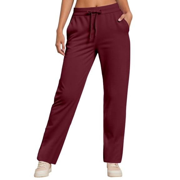 TIANZEN Women's Casual Pants High Waisted Straight Leg Pants Elastic Waistband Comfortable Trousers For Daily Wear Autumn Winter Casual Dress Pants for Women High Waist 90s Pants for Women