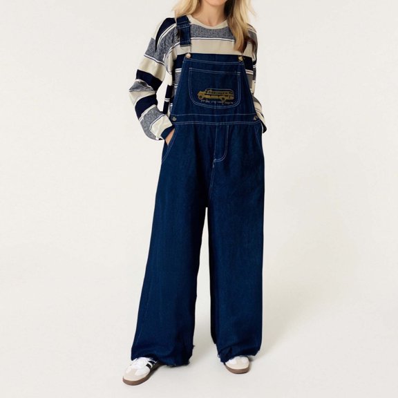 TIANZEN Women's Casual Solid Color Loose Suspender Wide Leg Pants Overall Rompers for Women Yoga Jumpsuits for Women Super Romper for Women