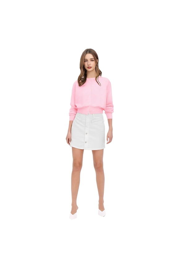 Women's Casual Solid Color Wool Knit Cardigan Short Jacket Sweater Top 2 Fancy Cardigan Cactus Cardigans for Women Summer Cardigans for Women Lightweight