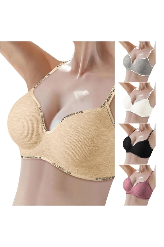 Women's Comfortable Large Thin Sagging Side Beauty Back Shining No Steel Ring Wrapping Bra Scrappy Bra
