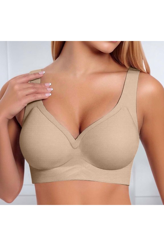 Women's Comfortable Wireless Bra For Daily Wear Seamless Soft Support Four Three Hooks Adjustable Straits Sleep Home Leisure Activities Big Bras Maternity Bra Padded Women Bras plus Size Pack
