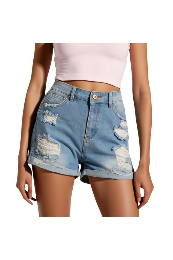 Women's Distressed Skinny Denim Shorts For Summer Casual Wear With Comfortable Fit And Style Womens Stretch Straight Leg Pants Jean Pants for Women