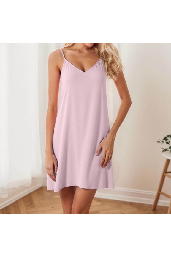 Women's Dress Chest Padded Nightgown Summer Thin V Neck Nightgown Nightgowns for Women with Buttons plus Size Night Shirt Womens Summer Sleep Wear Women