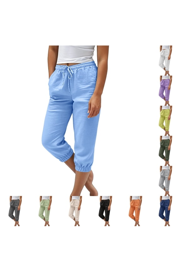 Women's Effortless Everyday Casual Pants With Classic Solid Color Midi Fit Non Static Non Non Ingredient Labeling Soft Knit Comfort For All Day Wear Stretchy Business Casual Pants for Women