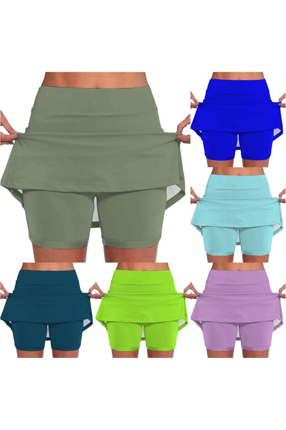 Women's Elastic Yoga Skirt Color Sports Shorts Lightweight High Waisted Tight Print Jogging 2024 Skirt