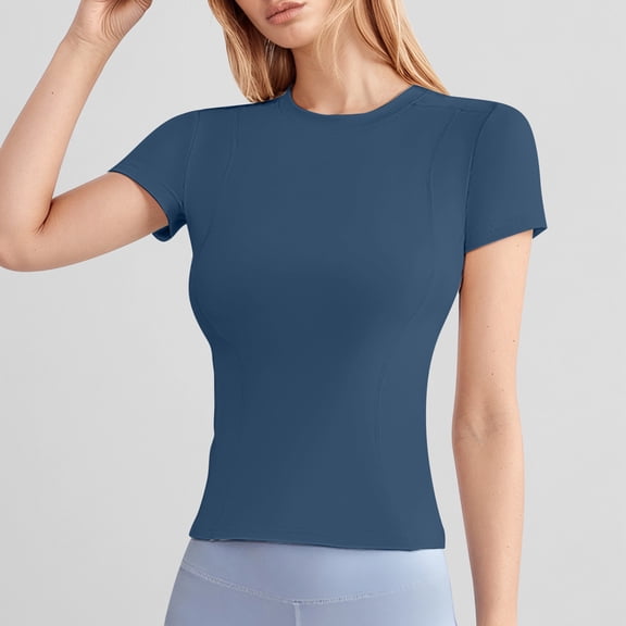 TIANZEN Women's Fashion T Shirt Slim Fit Short Sleeve Round Neck Top For Casual Yoga Workout Daily Wear Comfortable Stretch Sleeve T Shirt Long Sleeve Shirts for Women Fall Women Casual Tee T Shirt