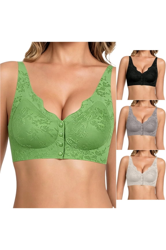 Womens Front Closure Push Up Lifting Seamless Shaping Back Smoothing Bra Wireless Maternity Strapless Bra