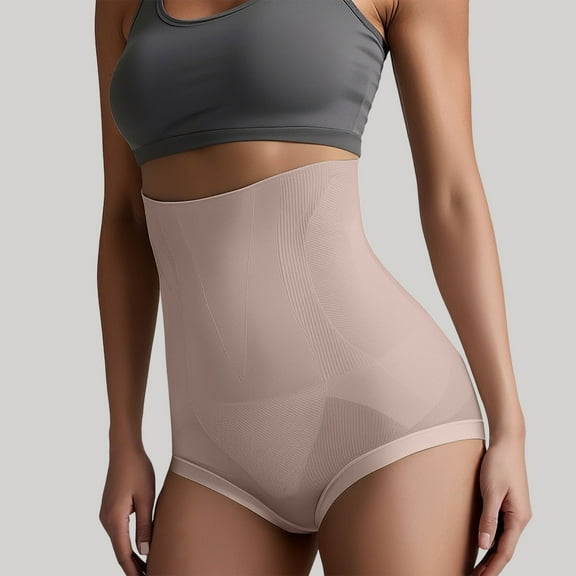 TIANZEN Women's High Waist Body Shaping Panties Seamless Body Shaping Garments Latex Waste Trainers for Women Womens U Neck Stretchy Slim Fit Metallic Top plus Size Compression Panties