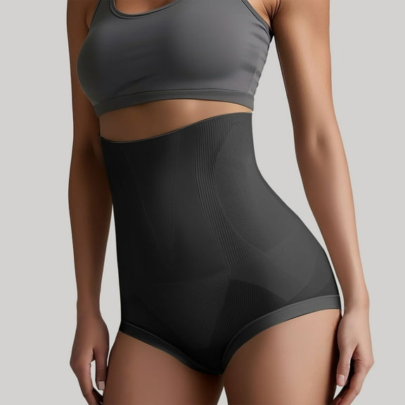 TIANZEN Women's High Waist Body Shaping Panties Seamless Body Shaping Garments Latex Waste Trainers for Women Womens U Neck Stretchy Slim Fit Metallic Top plus Size Compression Panties