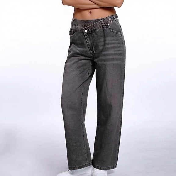 TIANZEN Women's High Waist Straight Leg Jeans Comfortable Stretch Denim Pants For Casual Outings And Daily Wear Boot Cut Pants for Women plus Size Women Pants on Pants for Women Tall